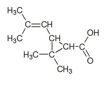 Chrysanthemic acid is isolated from chrysanthemum flowers. the ir spectrum of chrysanthemic acid exh