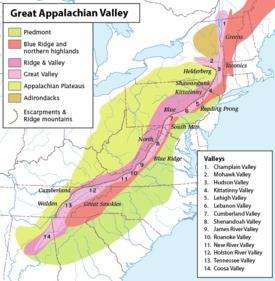 In what part of the united states are the appalachian mountains located?