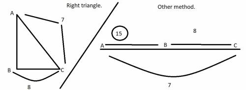 Triangle abc is a right triangle. if ac = 7 and bc = 8, find ab.leave your answer in simplest form