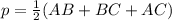 p=\frac{1}{2}(AB+BC+AC)