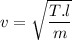 v=\sqrt{\dfrac{T.l}{m}}