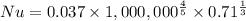 Nu=0.037\times 1,000,000^{\frac{4}{5}}\times 0.71^{\frac{1}{3}}