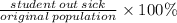 \frac{student \: out \: sick}{original \: population} \times 100\%