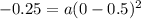 -0.25=a(0-0.5)^2