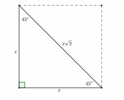 What is the extended ratio relating the side lengths of a 45-45-90 triangle?  a. x: x: x2‾√  b. x: x