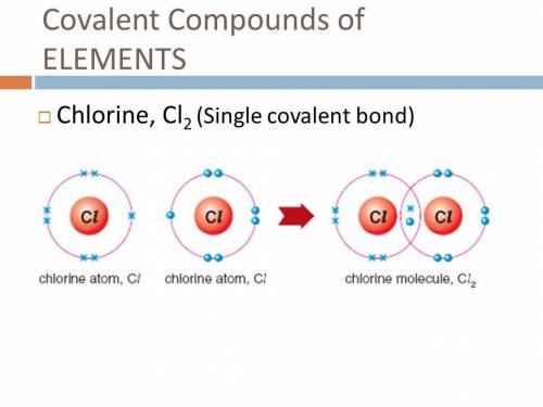 The diatomic molecule of chlorine, cl2, is held together by a( covalent bond.
