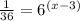 \frac{1}{36} = 6^{(x-3)}