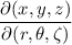 \dfrac{\partial(x,y,z)}{\partial(r,\theta,\zeta)}