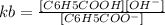 kb =\frac{[C6H5COOH][OH^{-}]}{[C6H5COO^{-}]}