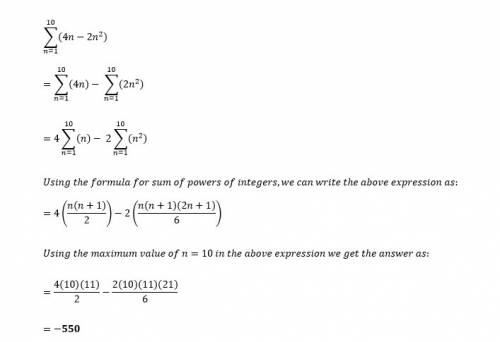 Find the sum using the formulas for the sums of powers of integers ( problem attached )