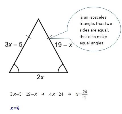 The diagram shows an isosceles triangle. all the measurements are in cm. work out the perimeter of t