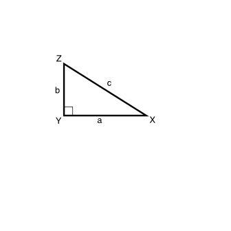 The right triangle shown has angles x, y, and z and side lengths a, b, and  c. which equation is not