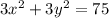 3x^2+3y^2=75