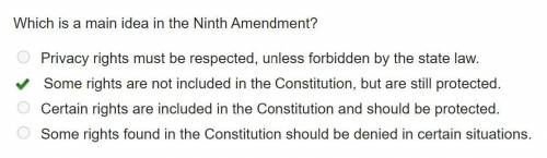 Which is the main idea of the ninth amendment