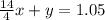 \frac{14}{4}x+y=1.05