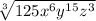 \sqrt[3]{125x^6y^{15}z^3}