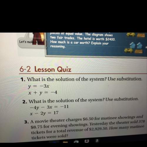 What is the solution of the system ? use substitution. y= -3x x + y = -4
