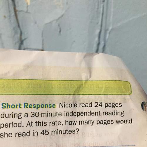 Nicole reads 24 pages during a 30 minute independent reading period.at this rate how many pages woul