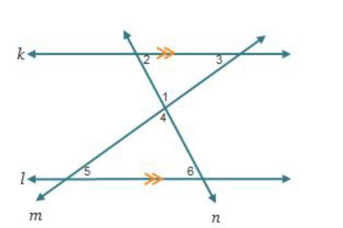 Line k is parallel to line l which angle is congruent to ∠4 a. ∠1 b. ∠2