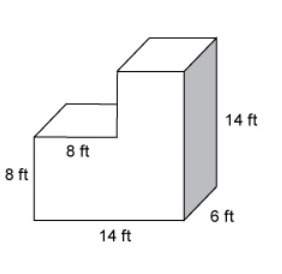 What is the surface area of the figure?  a.  428 ft2