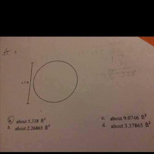 (directions: find the area of the circle using 3.14)