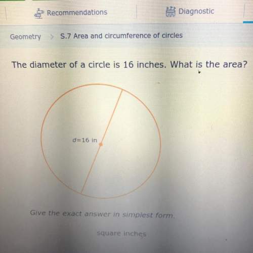 The diameter of a circle is 16 inches. what is the area?
