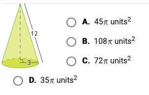 What is the surface area of the right cone below?