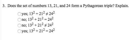 Do these numbers form a pythagorean triple?