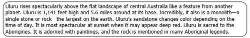 Which of the following statements about uluru is true? it is made of g