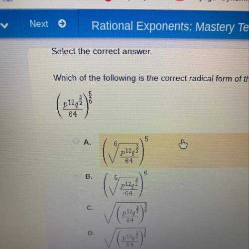 Which of the following is the correct radical form of this expression