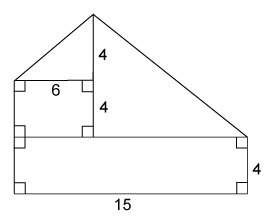 The figure is made up of 2 rectangles and 2 right triangles. what is the area of the fig