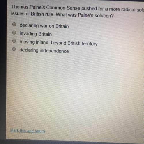 Thomas paine‘s common sense pushed for a more radical solution on the first continental congress did