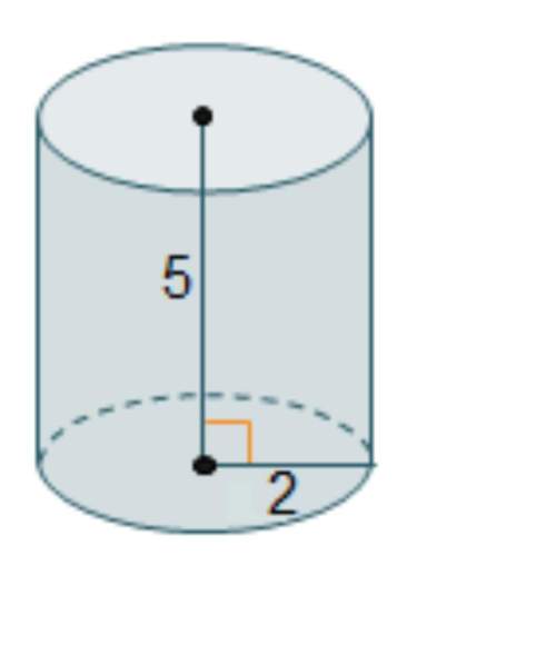 Aright cylinder has a radius of 2 units and height of 5 units. what is the volume of the cylinder?