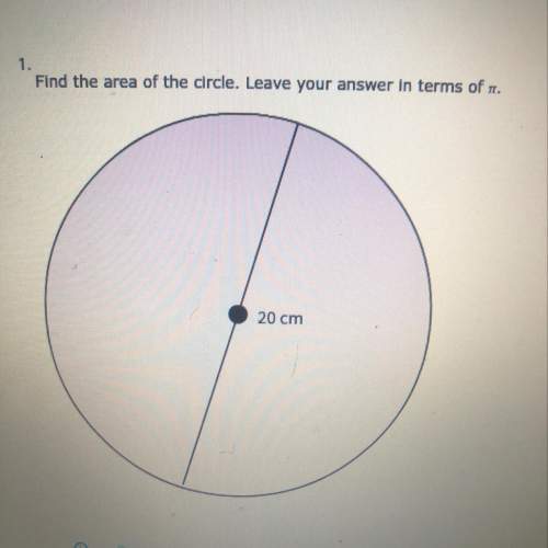 Find the area of the circle. leave your answer in terms of pi a)100pi cm^2 b)20pi cm^2
