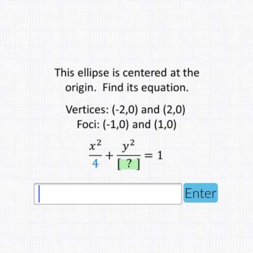 An ellipse is centered at the origin. find it’s equation. vertices: (-2,0) and (2,0)