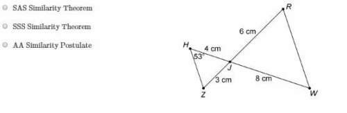 (asap! )which postulate or theorem proves △hjz∼△wjr ?