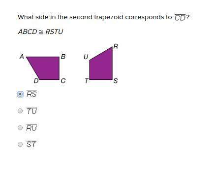 What side in the second trapezoid corresponds to ?