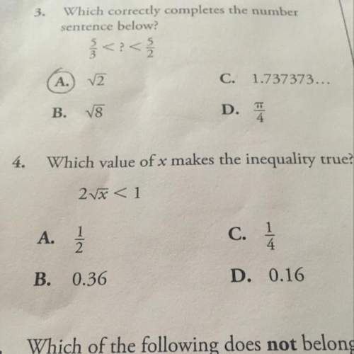 4. which value of x makes the inequality true?