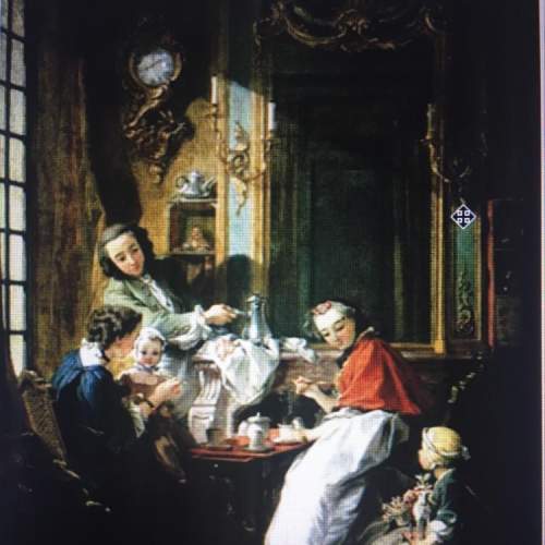 How does this painting reflect rococo style and ideals?