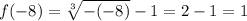 f(-8)=\sqrt[3]{-(-8)}-1=2-1=1