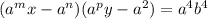 (a^mx-a^n)(a^py-a^2)=a^4b^4