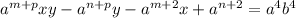 a^{m+p}xy-a^{n+p}y-a^{m+2}x+a^{n+2}=a^4b^4