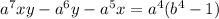 a^7xy-a^6y-a^5x=a^4(b^4-1)