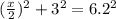 (\frac{x}{2})^2+3^2=6.2^2