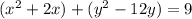 (x^{2}+2x)+(y^{2}-12y)=9