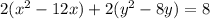 2(x^{2}-12x)+2(y^{2}-8y)=8