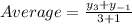 Average = \frac{y_3 + y_{-1}}{3+1}