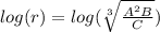 log(r)=log( \sqrt[3]{ \frac{A^2B}{C} } )