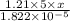 \frac{1.21 \times 5\times x}{1.822\times 10^{-5}}}