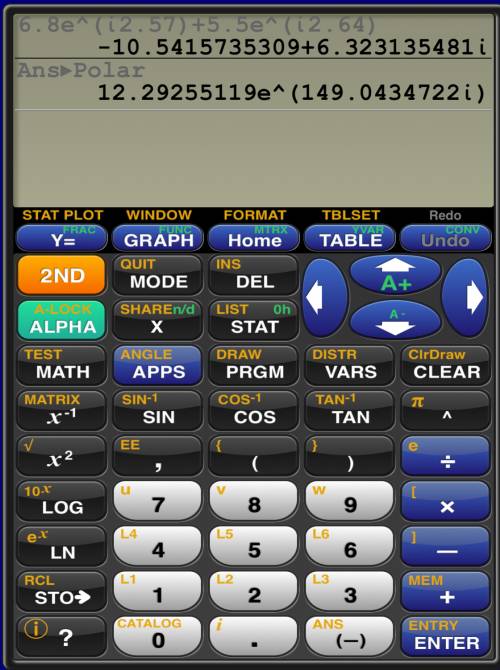 Z= 6.8 e j 2.57 + 5.5 e j 2.64 put z in the form z = r ∠ θ , where r >  0 , θ is in degrees, and